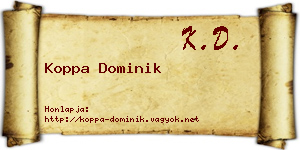 Koppa Dominik névjegykártya